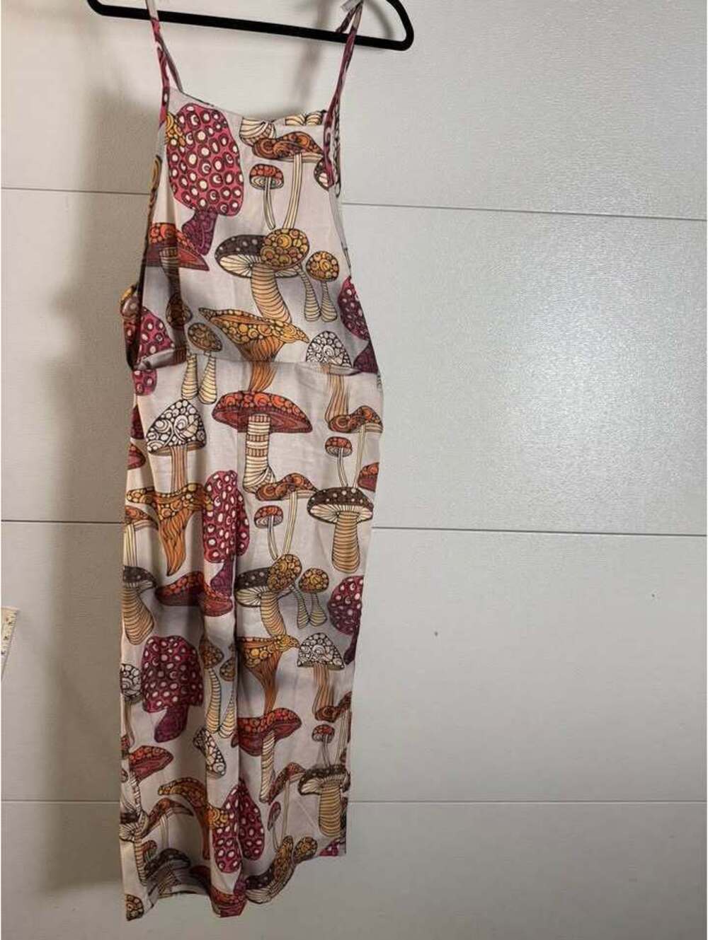 Mushroom Print Tie Strap Jumpsuit